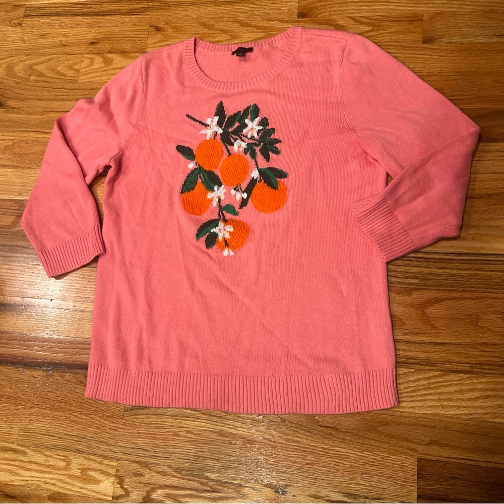 Talbots Sweater Women’s Small Pink Orange Theme  Sweater